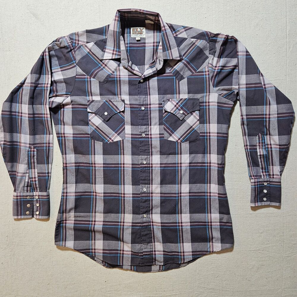 Vintage Ely Cattleman Western Pearl Snap Shirt – Plaid – Long Sleeve